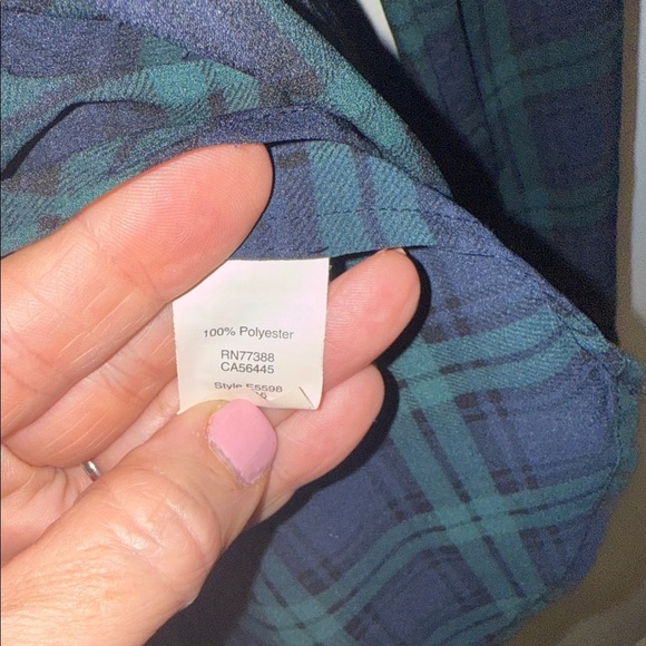 J. Crew Tartan Plaid Sheer Blouse / size small. B8 - Picture 8 of 8